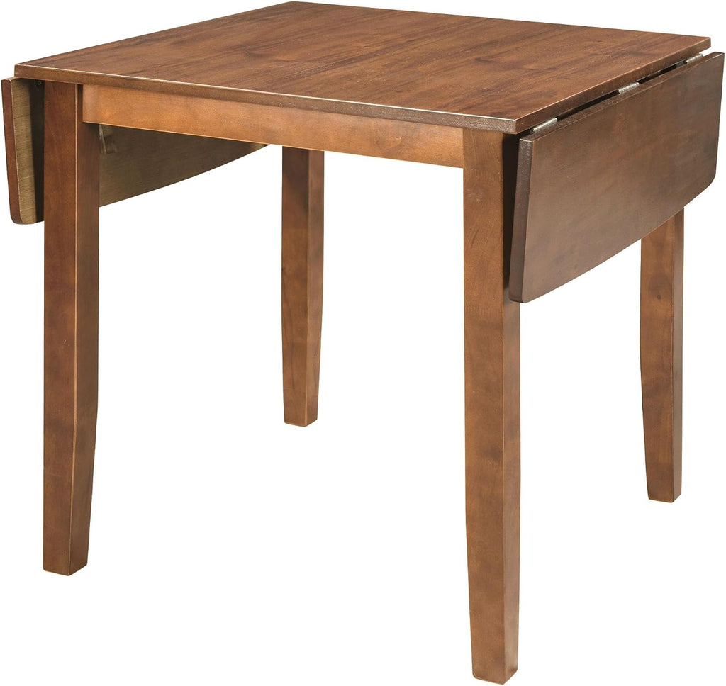 LUMISOL Farmhouse 3-Piece Drop Leaf Dining Table Set with 2 X-Back Chairs, Space-Saving Wood Table and 2 Chairs, Extendable Kitchen Table Set, Walnut