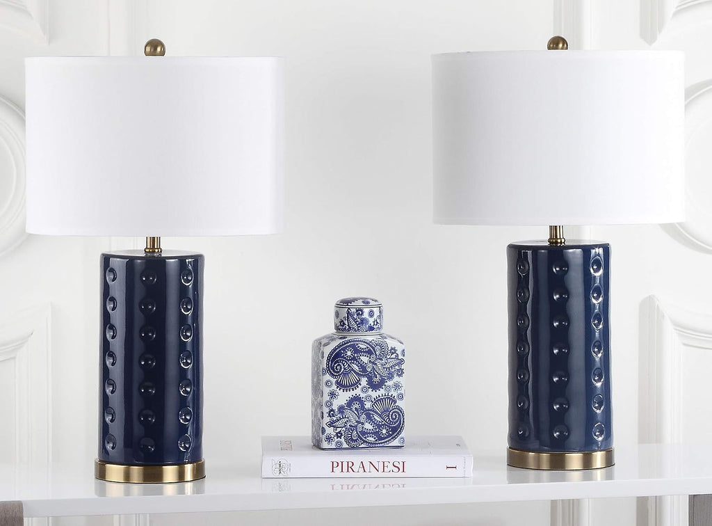 Safavieh Lighting Collection Roxanne Navy Table Lamp, Set of 2