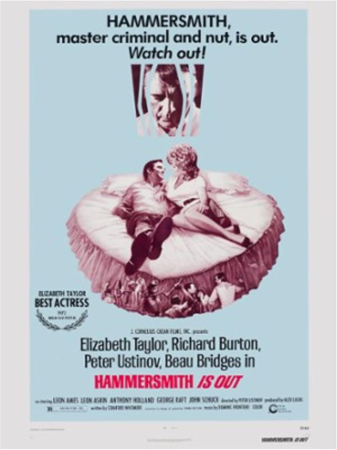 LIVESTOCK Classic Print Gallery Hammersmith Is Out, Vintage Movie Poster Wall Art, Iconic Retro Cinema Nostalgia Home Decor Restored from Original Artwork in the USA, Walnut frame, 12x16