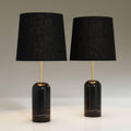 360 Lighting Daleti 25' High Black Marble Table Lamp Set of 2
