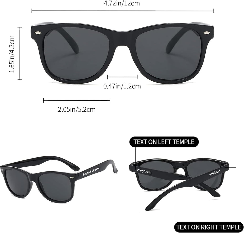 60PC Custom Sunglasses Personalized Bulk Party Favors Wedding Guests Logo Music Show Birthday Bachelorette Bridesmaid Gifts Garden 2024 Prom Customizable Glasses (Black)