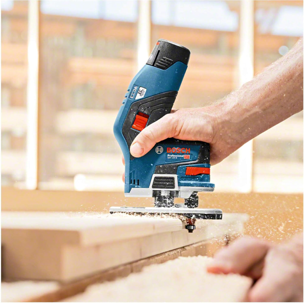 Bosch Professional 12V System GKF 12V-8 cordless palm router (routing head shaft: 8 mm, without battery/charger)