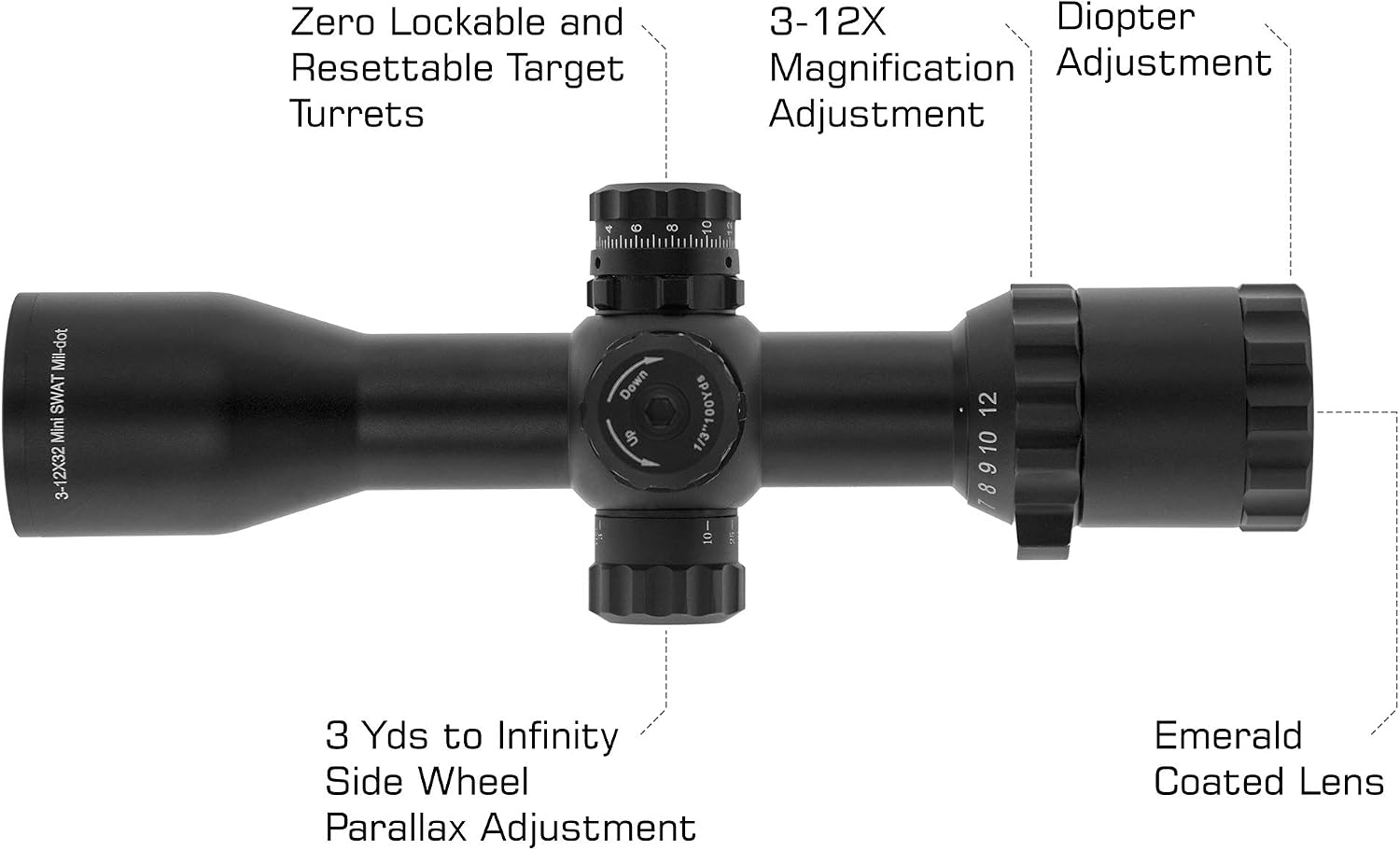 UTGLeapers Inc., UTG BugBuster Scope, 3-9x32mm, 1', RGB