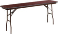 Flash Furniture Frankie 6' Mahogany Melamine Laminate Folding Training and Event Table, Rectangular Folding Training Table, Brown