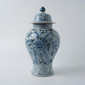 Handmade 41' Ceramic Ginger Jar w/Lid - Classic Chinese Style Porcelain Jar Tea Storage for Home Decor DecorativeTemple Jar Centerpiece Vintage Accent Antique Vase (Light Blue)