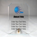 Custom Glass Crystal Trophy - Personalized Employee Awards, MVP Trophy, Appreciation Gifts, Thank You for Your Service, Glass Trophy Award, Recognition Trophies (Clear Clipped Corners Rectangle Crystal Edge Glass)