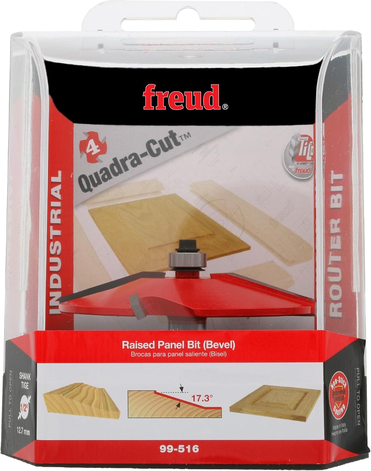 Freud 99-516: 3-1/2' (dia.) Raised Panel Bit with 1/2' shank, 1/2' carbide height