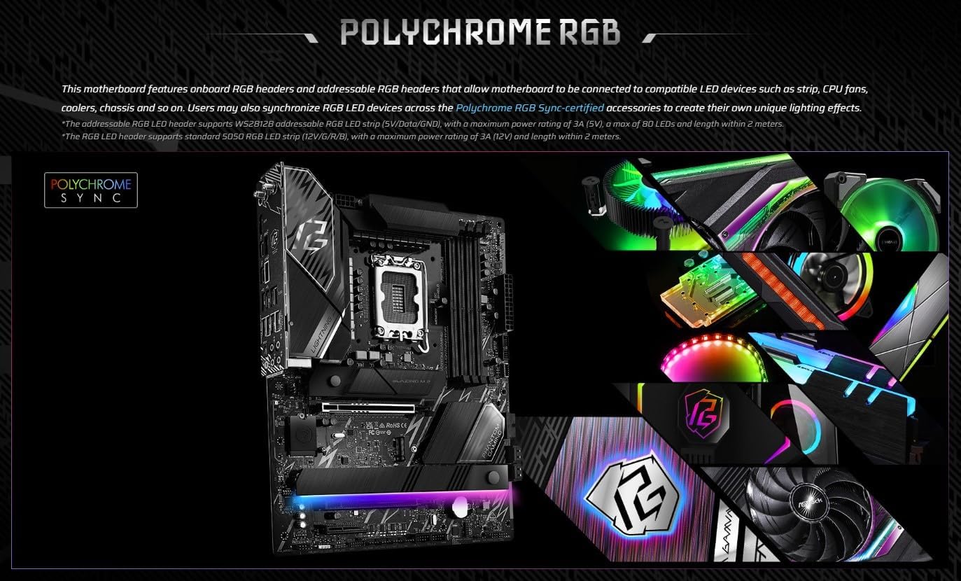 ASRock Intel Core Ultra Z890 Lightning WiFi 7 Phantom Gaming 9066 MHz DDR5 256 GB ATX Motherboard M.2 LGA1851RL-ILM