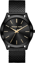 Michael Kors MK9122 - Slim Runway Three-Hand Beige Gold-Tone Stainless Steel Watch