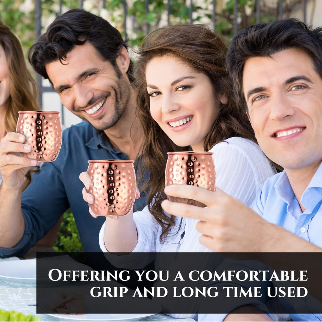 Didaey 24 Pack Moscow Mule Mugs Set Copper Cups Bulk Stainless Steel Moscow Mule Cups Tarnish Resistant Hammered Finish Chilled Coffee Mugs for Cocktail Wedding Gift Drinkware(12 oz)