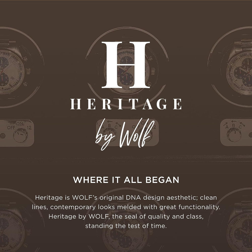 WOLF Heritage Watch Roll, Blake Black/Grey - Holds Up to Three Watches - Vegan Leather, Ultra-Suede Lining, Snap Closure - Includes Two Watch Guards