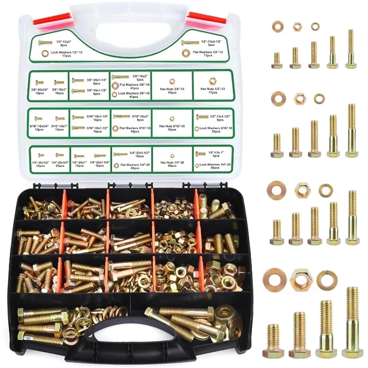 Nut & Bolt Sets Grade 8 Heavy Duty Bolt Kit(772PCS Gold)