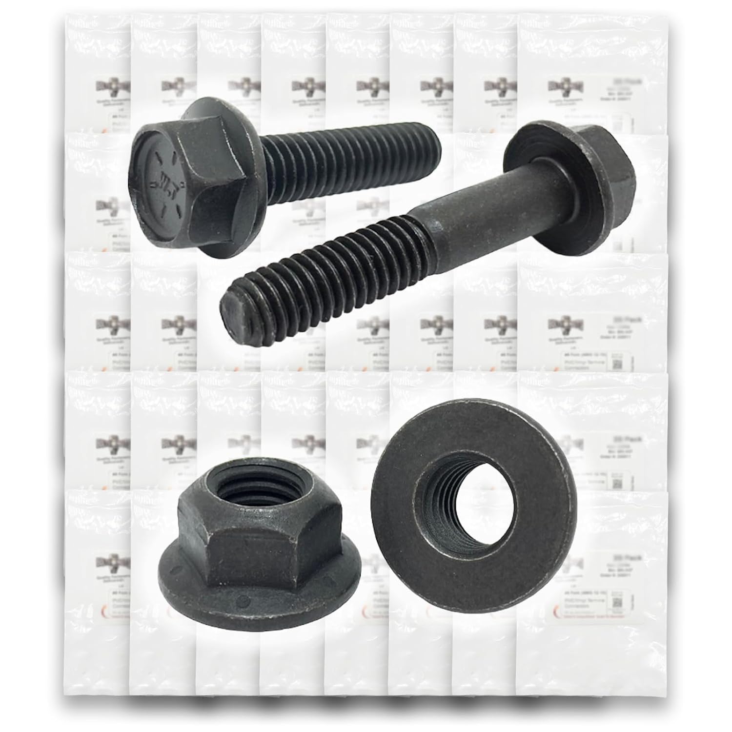 Grade 8 Hex Cap Flange Frame Bolt Black Phos & Locking Flange Nuts Assortment Kit - 351 Pieces!