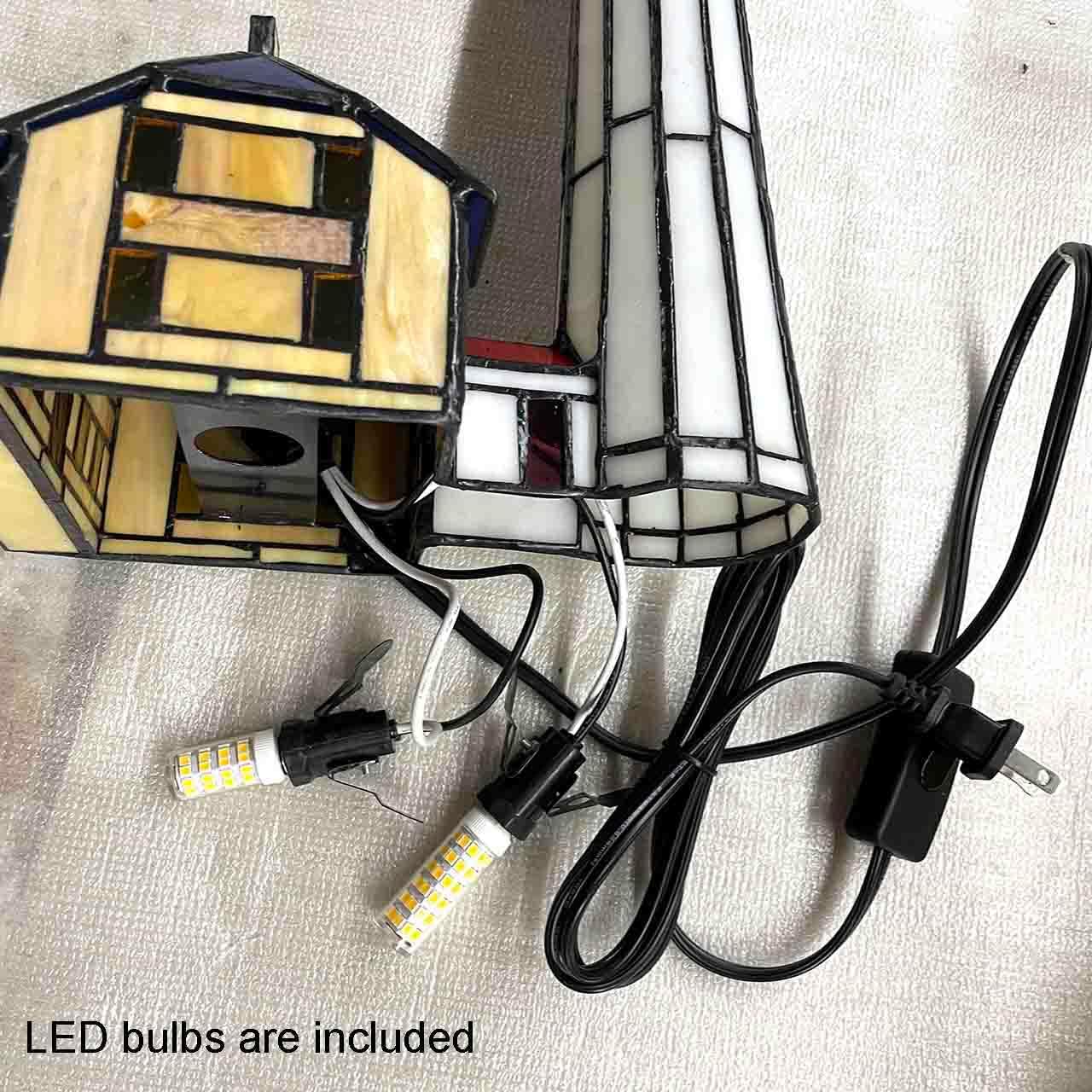 Bieye L10942 St Simons Lighthouse Museum Tiffany Style Stained Glass Accent Table Lamp for Home Decor