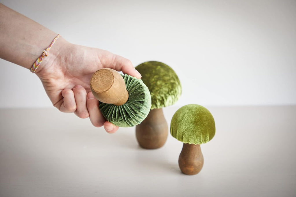 Your Heart's Content Wood Mushrooms Set of 18, Custom Colors, Charming Nature Inspired Gift, cottagecore, Hand Painted, Wooden Mushrooms, Whimsy, Home Decor, Hand Painted, (Paint Set of 18)