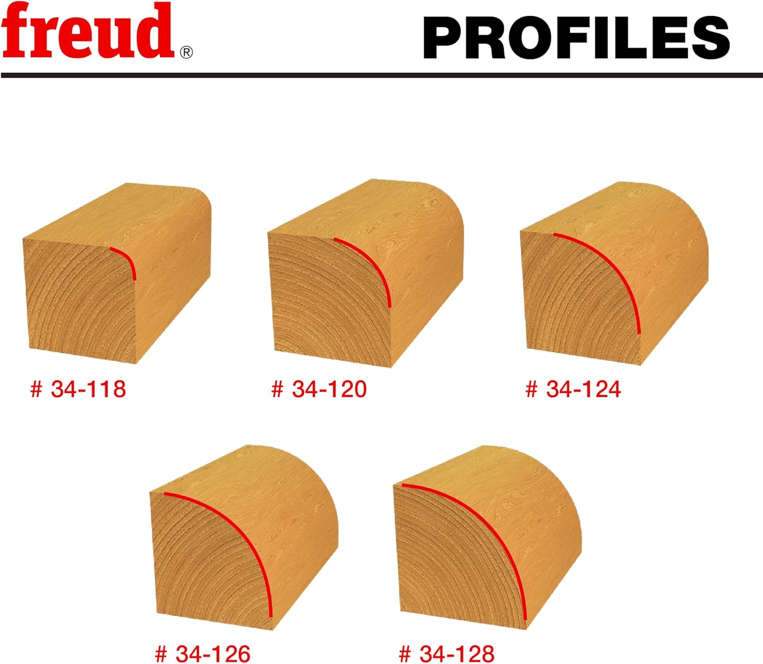 Freud 89-152 6 Piece Round Over/Beading Bit Set (1/2-inch Shank)