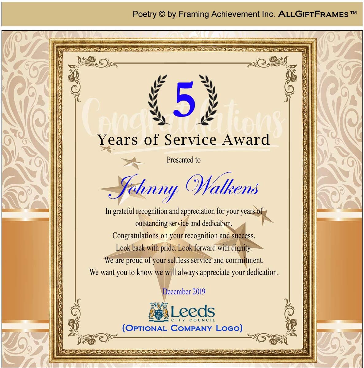 5 10 15 25 30 etc Years of Service Award Gift Photo Picture Clock Plaque Personalize Company Logo Frame Executive Employee Month Trophy Unique Coworker Engrave