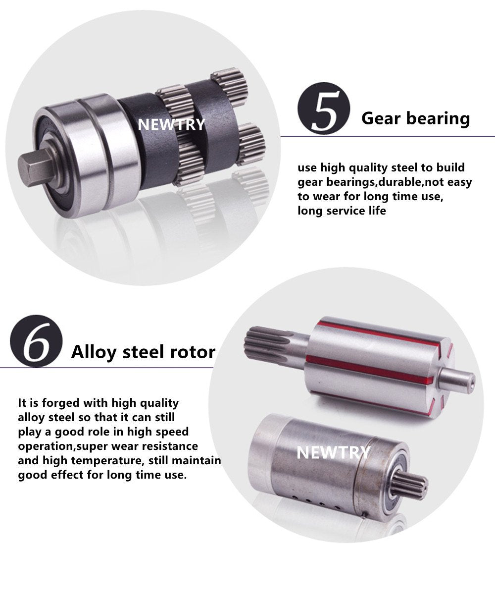NEWTRY Air Rivet Nut Gun Pneumatic Riveter Riveting Tool Kit with Self-locking Head for 5/16,25/64 Nut (6108 gun with M8,M10 head)