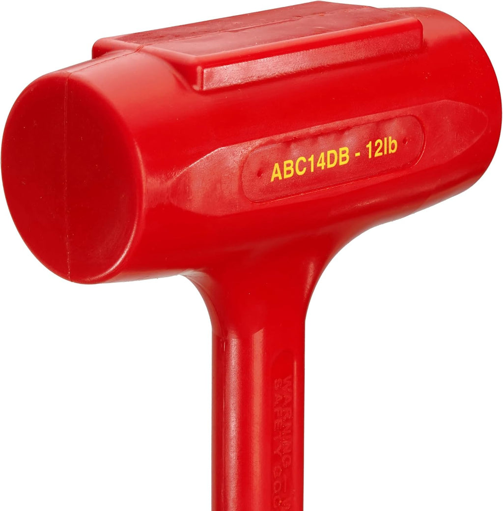 ABC HAMMERS Dead Blow Sledge Hammer - 12 lb. Polyurethane Hammer with Steel Reinforced Handle & 36' Overall Length - ABC14DB