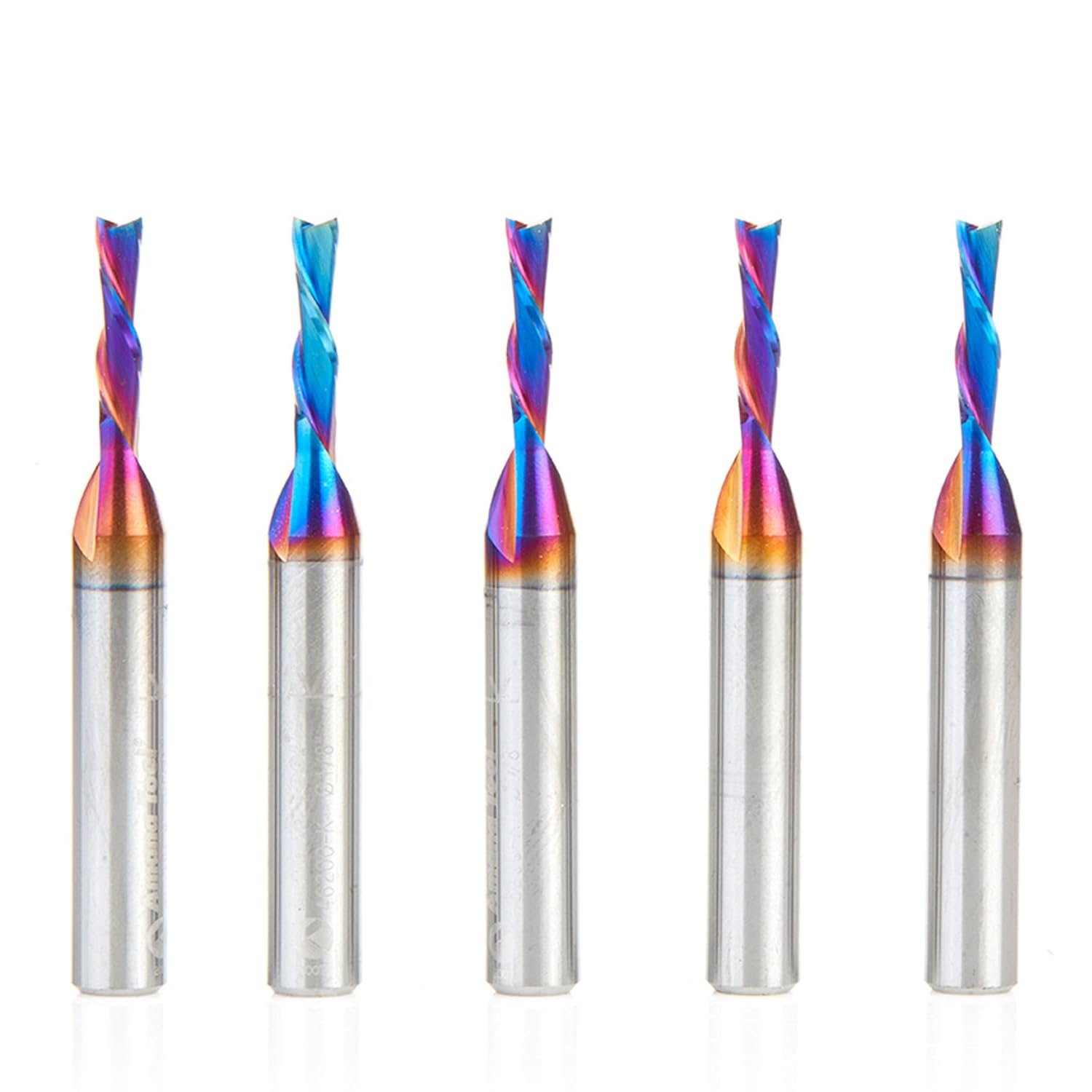 Amana Tool 46200-K-5 5-Pack SC Spektra Extreme Tool Life Coated Spiral Plunge 1/8 Dia x 1/2 CH x 1/4 SHK 2 Inch Long Down-Cut Router Bits