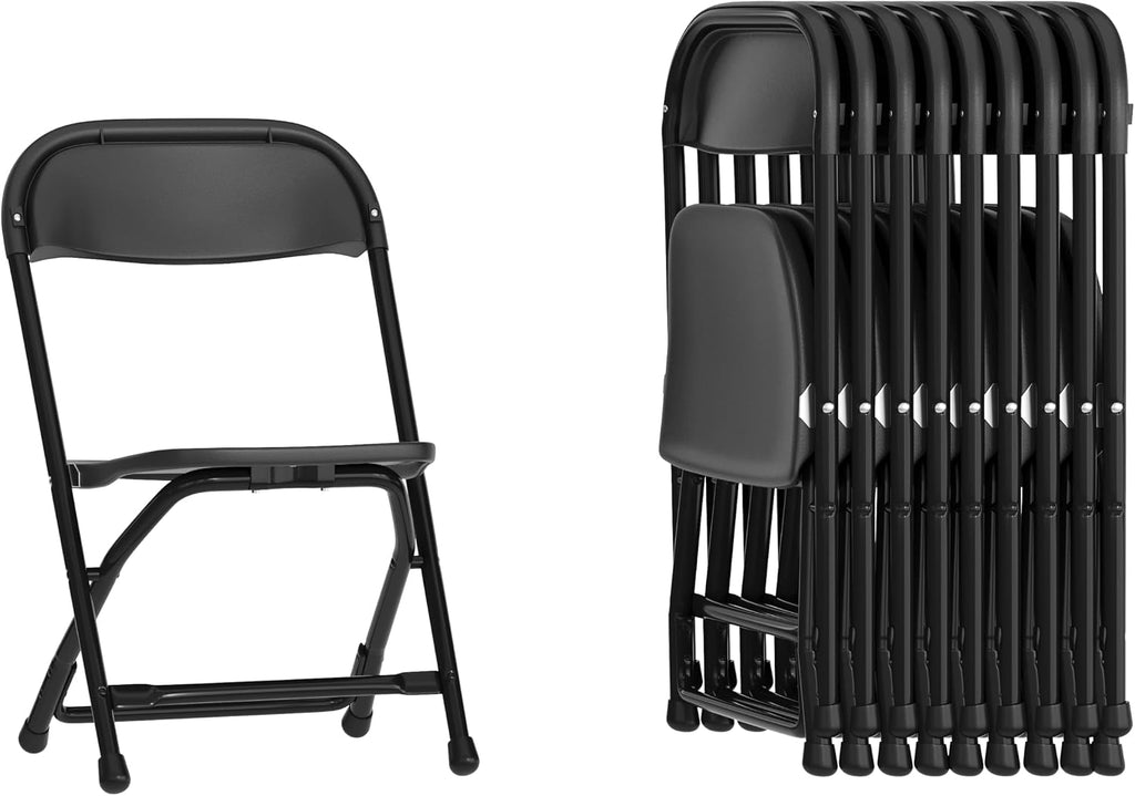 Flash Furniture Timmy 10 Pack Kids Black Plastic Folding Chair