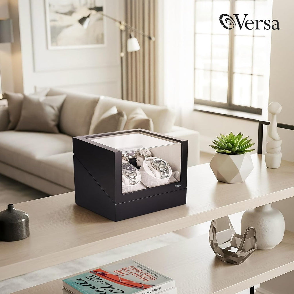 Versa Watch Winder with Storage, Automatic Watch Winder for Automatic Watches, Double Watch Winder with Storage, Compatible with Rolex