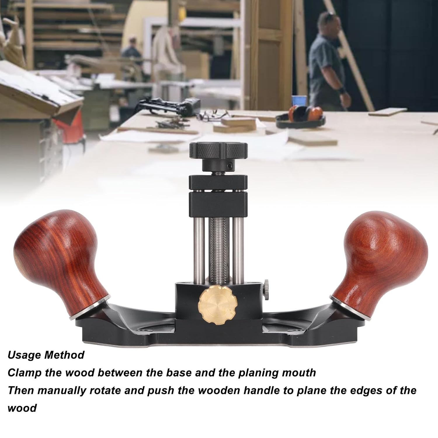 Bench Hand Plane,Trimming Plane,Wood Planer,Router Plane Adjustable Trimming Aluminum Alloy Wood Handle Woodworking Hand Planer