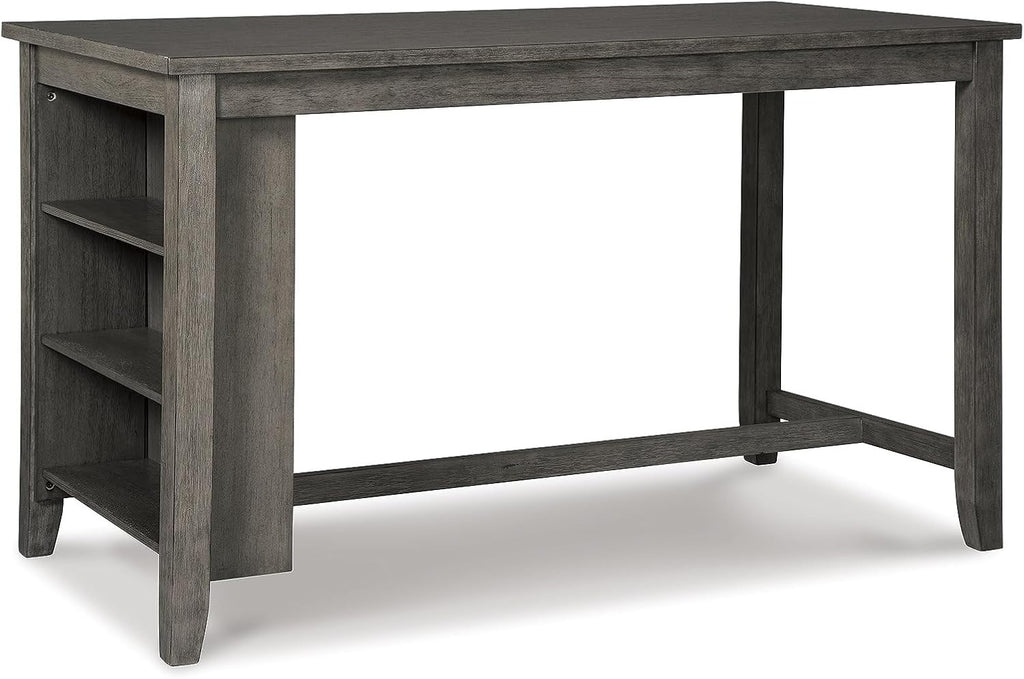 Signature Design by Ashley Caitbrook Dining Table, Counter Height Table With Shelves, Wood Construction In Antiqued Gray Wash, Space‑Saving For Small Rooms And Kitchens