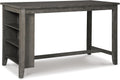 Signature Design by Ashley Caitbrook Dining Table, Counter Height Table With Shelves, Wood Construction In Antiqued Gray Wash, Space‑Saving For Small Rooms And Kitchens