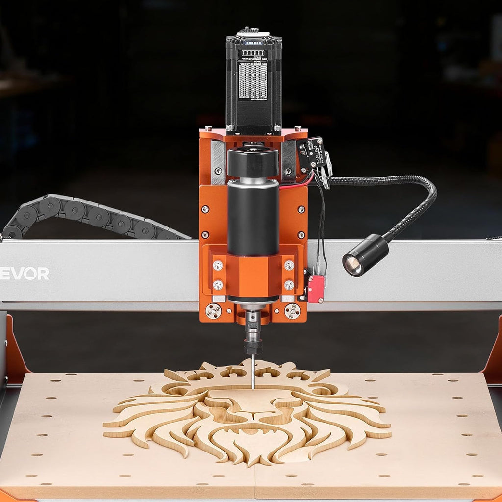 VEVOR CNC Router Machine, 500W Spindle, 3-Axis Wood Engraving Milling Machine, with Dual Linear Rails & Ball Screw, 15.75 x 15.75 x 3.74 in Working Area, Trim Router, for Wood Acrylic Carving Cutting