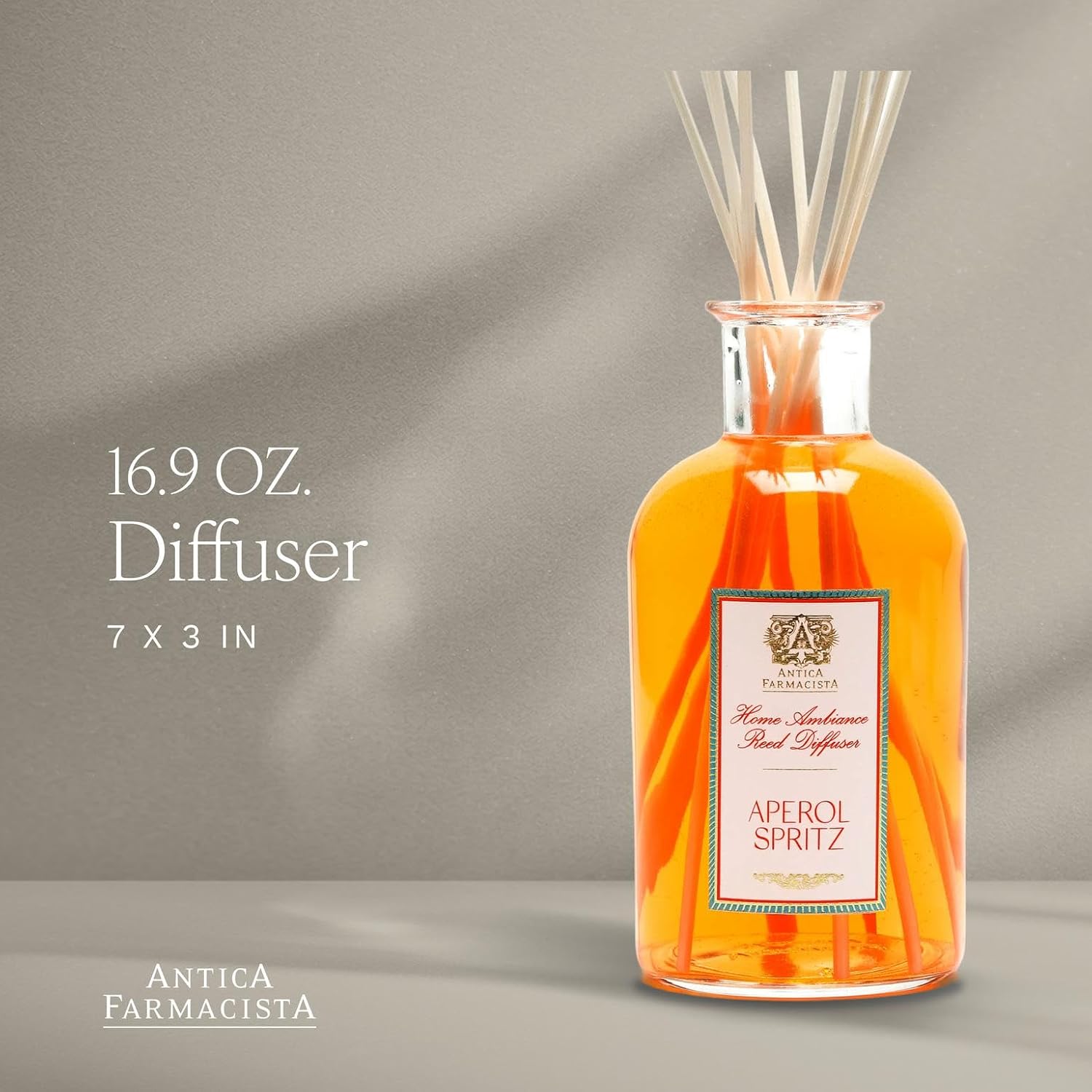 Antica Farmacista Home Ambiance Diffuser - Long-Lasting Reed Scent Diffuser - Luxury Room Freshener Gift - Aperol Spritz, 16.9 fl oz