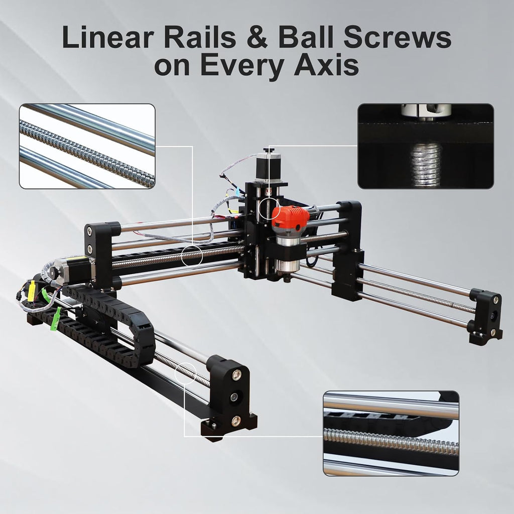 Upgraded CNC Router Machine,3-Axis Grbl Conrol Milling Machine for Wood Acrylic Aluminum,Engraving Milling Machine for Wood Aluminum Cutting to Linear Rails (Style - A, 23.6in)