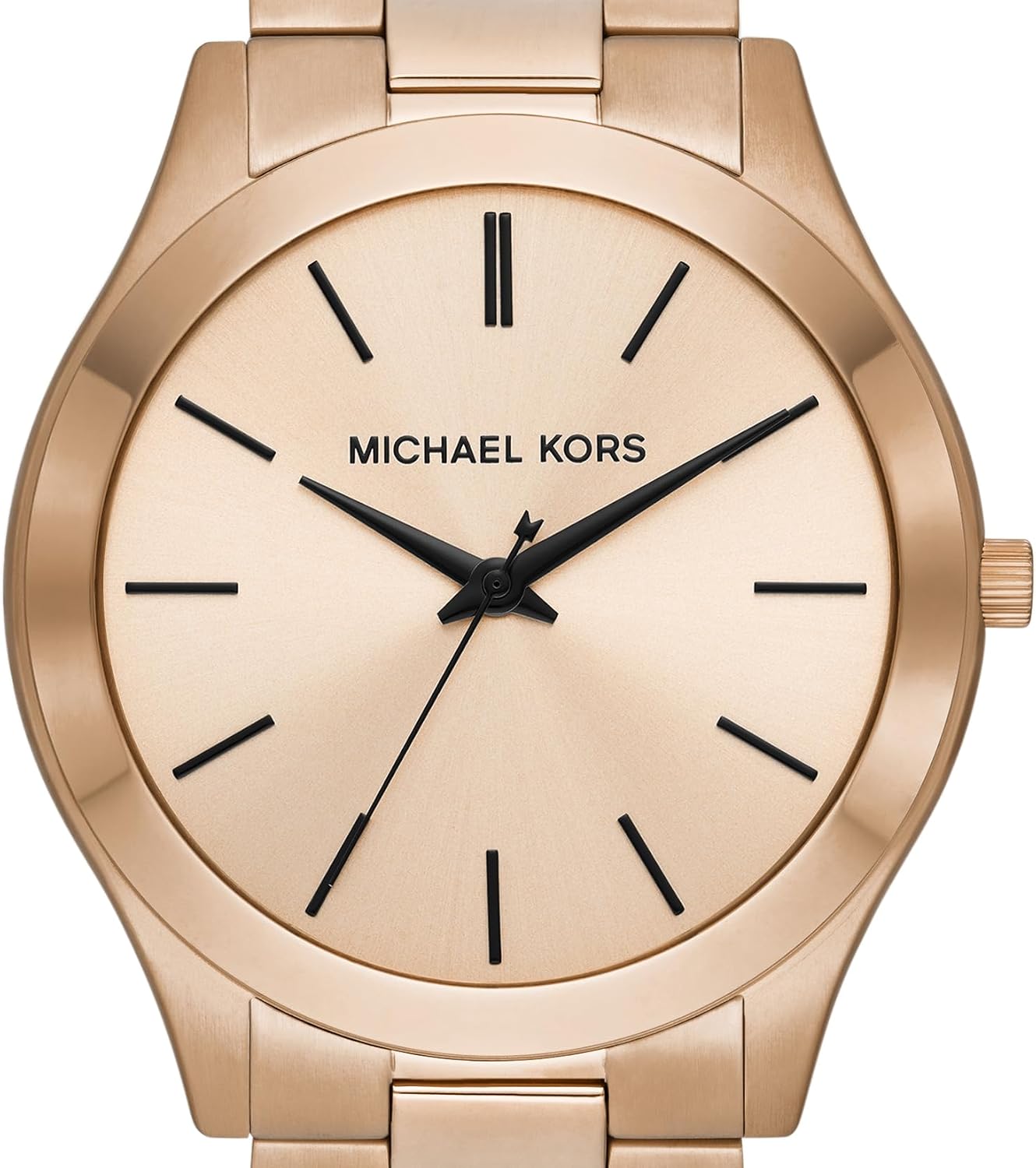 Michael Kors MK9122 - Slim Runway Three-Hand Beige Gold-Tone Stainless Steel Watch