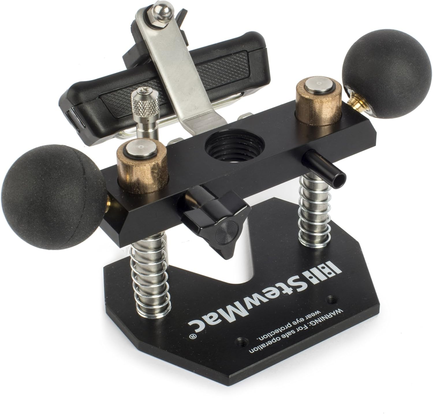 StewMac Plunge Router Base, Compact Plunge Router Attachment for Rotary Tools, Micro Depth Stop, LED Light Bar, Dust Nozzle Port, For Inlays Saddle Slots and Fret Slot Cleaning