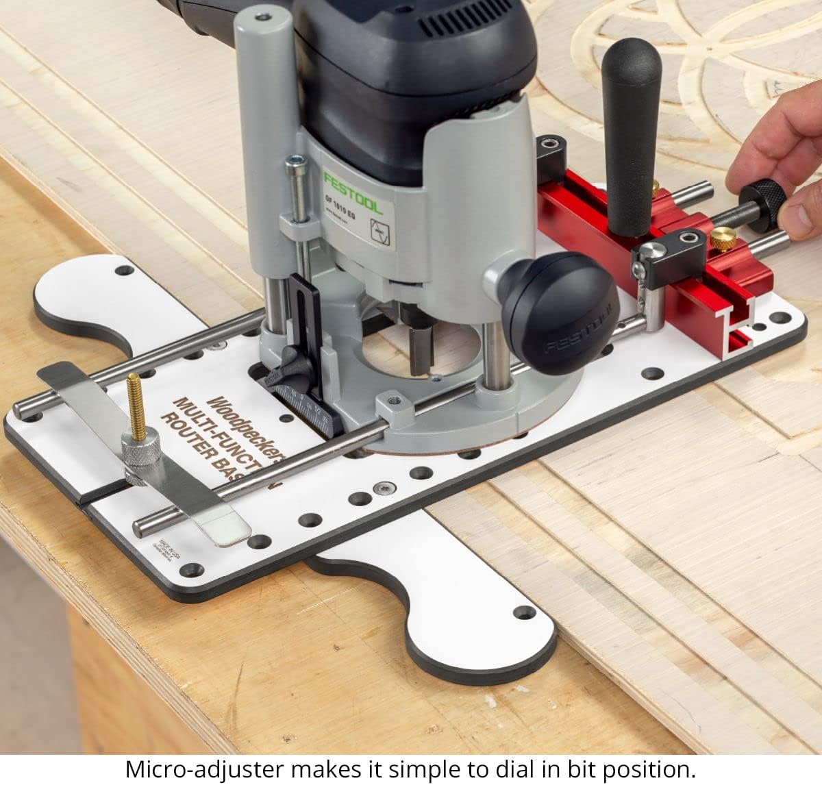 Woodpeckers Multi-Function Router Base, 3/8 Inch Guide Rods, Add Precision And Versatility To Your Router