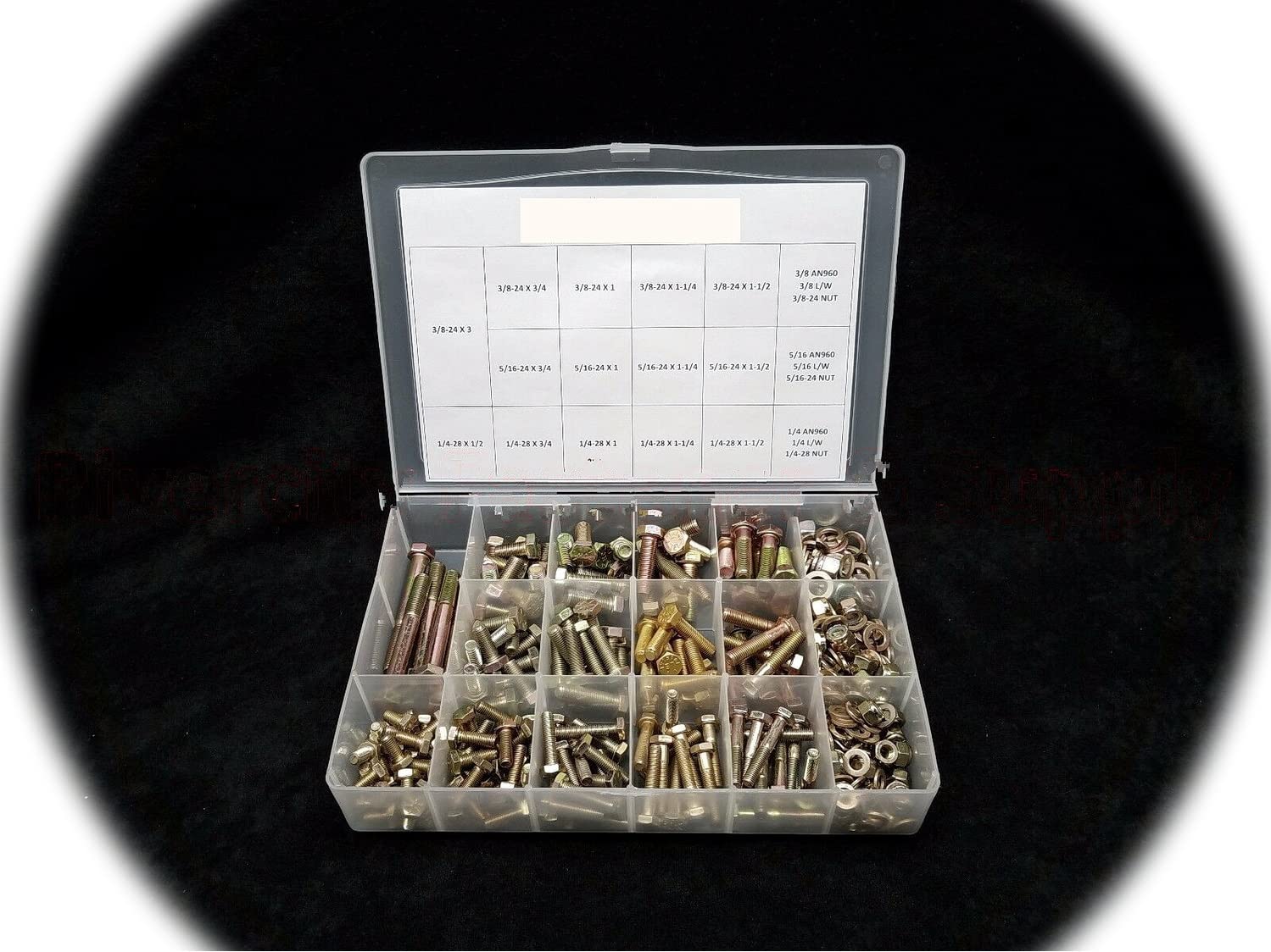 Grade 8 SAE Bolt, Nylock Nut with AN960- Washers Assortment – Kit Fine Thread Hardware Fastener Kit Set RV8786S