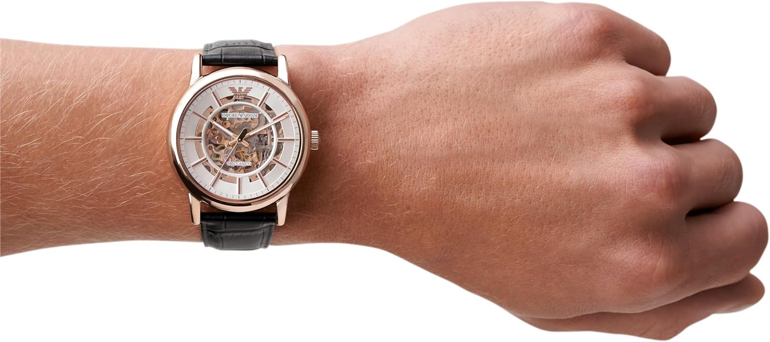 Emporio Armani Men's Three Hand, Automatic or Chronograph Watch with Stainless Steel or Leather Band