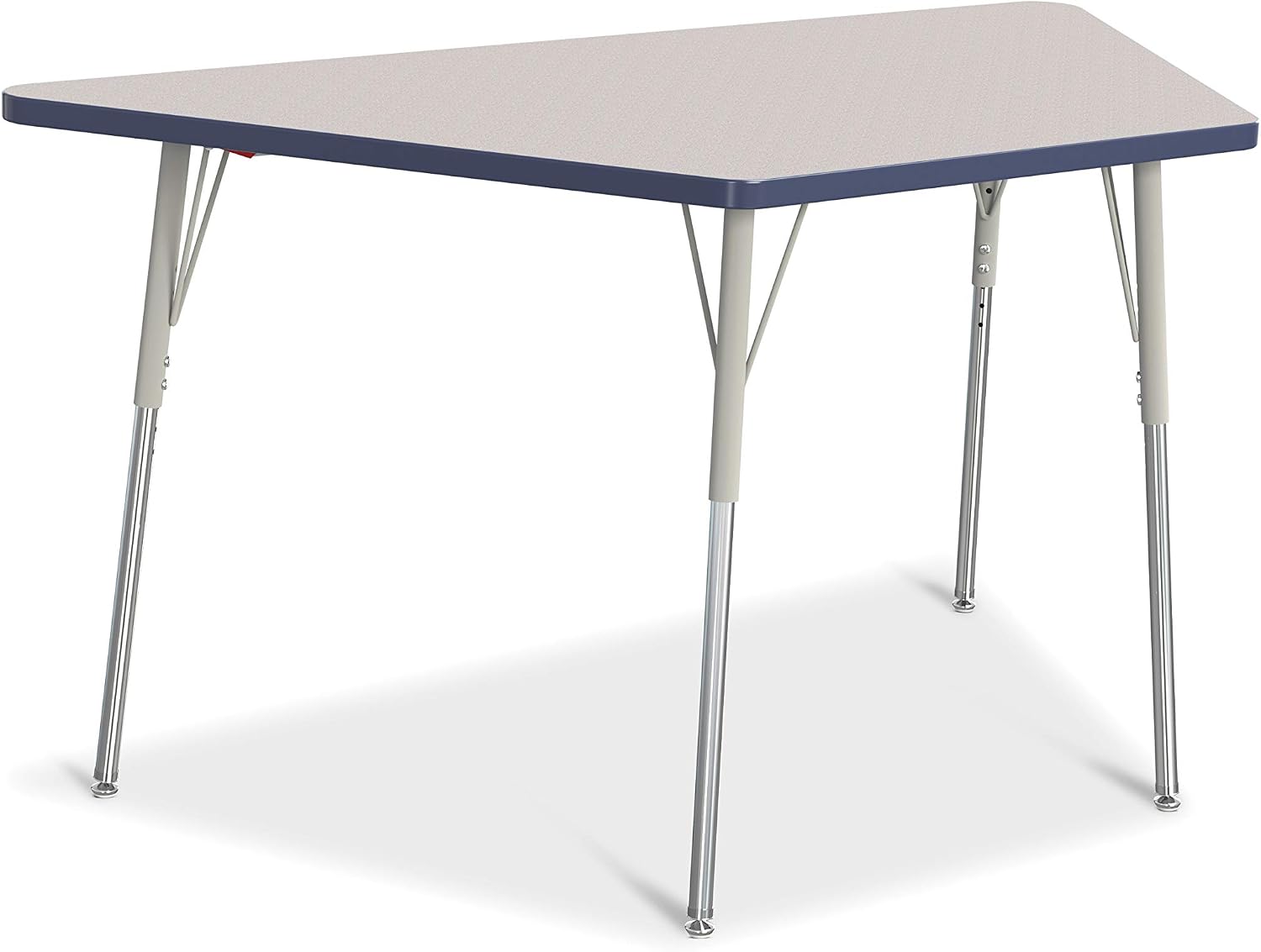 Jonti-Craft Berries 6443JCA112 Trapezoid Activity Tables, A-Height (24'-31' Adjustable Height), 30' x 60', Gray/Navy/Gray