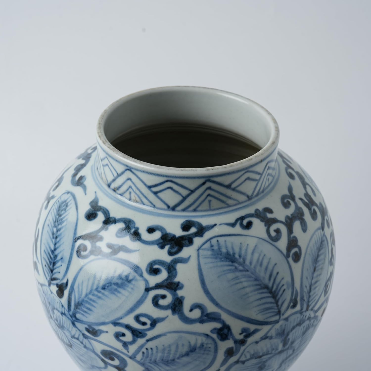Handmade 41' Ceramic Ginger Jar w/Lid - Classic Chinese Style Porcelain Jar Tea Storage for Home Decor DecorativeTemple Jar Centerpiece Vintage Accent Antique Vase (Light Blue)