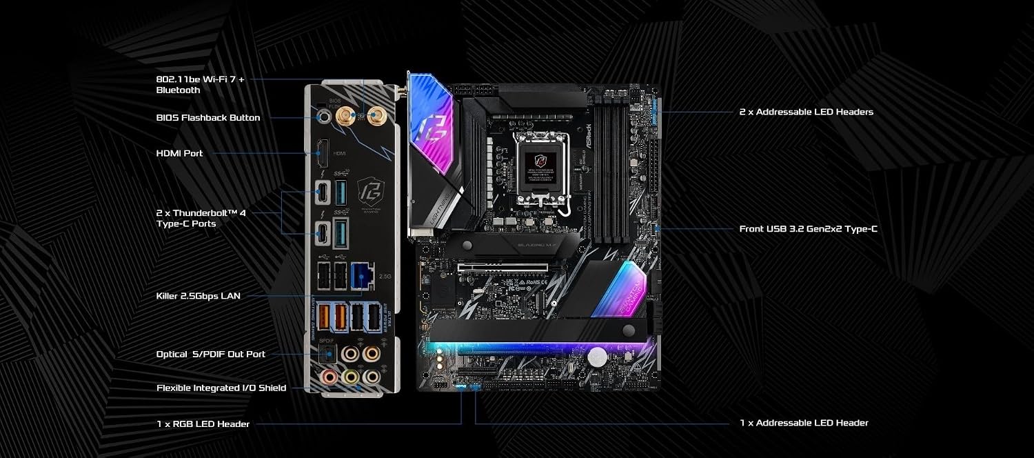 ASRock Intel Core Ultra Z890 Lightning WiFi 7 Phantom Gaming 9066 MHz DDR5 256 GB ATX Motherboard M.2 LGA1851RL-ILM