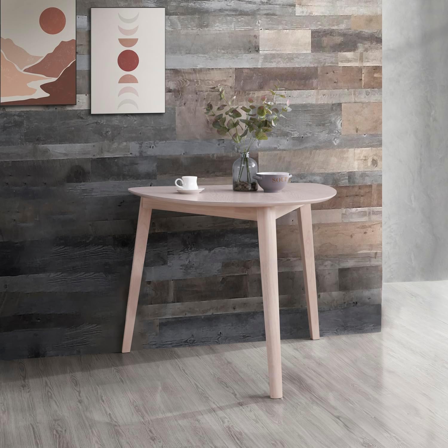 New Classic Furniture Oscar Wood Corner Table, White Ash