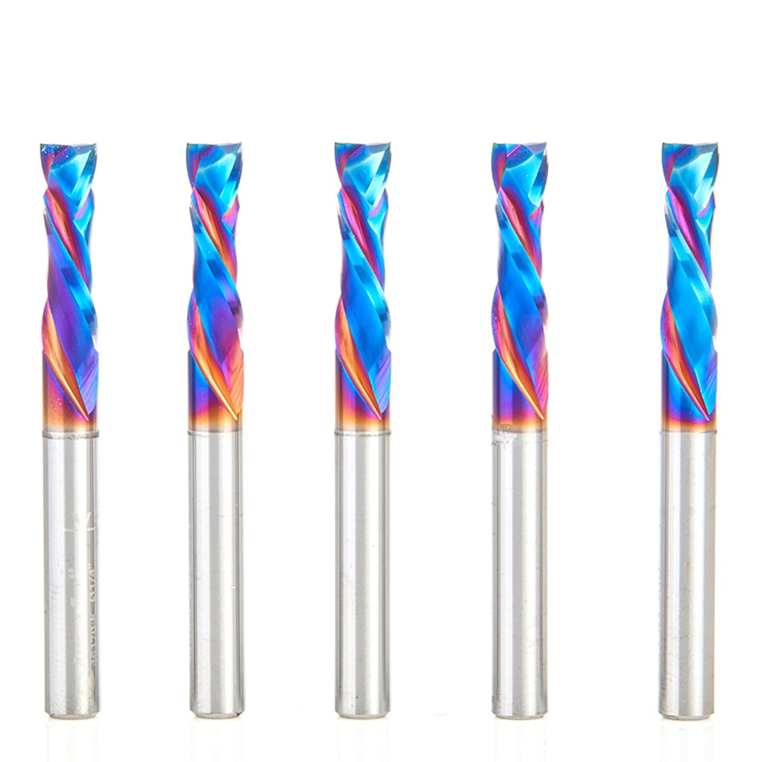 Amana Tool Spektra Extreme Tool Life Coated CNC Compression Spiral Router Bit, 46170-K-5 5-Pack, 1/4 D x 7/8 CH x 1/4 Shank x 2-1/2 Inch Long 2 Flute