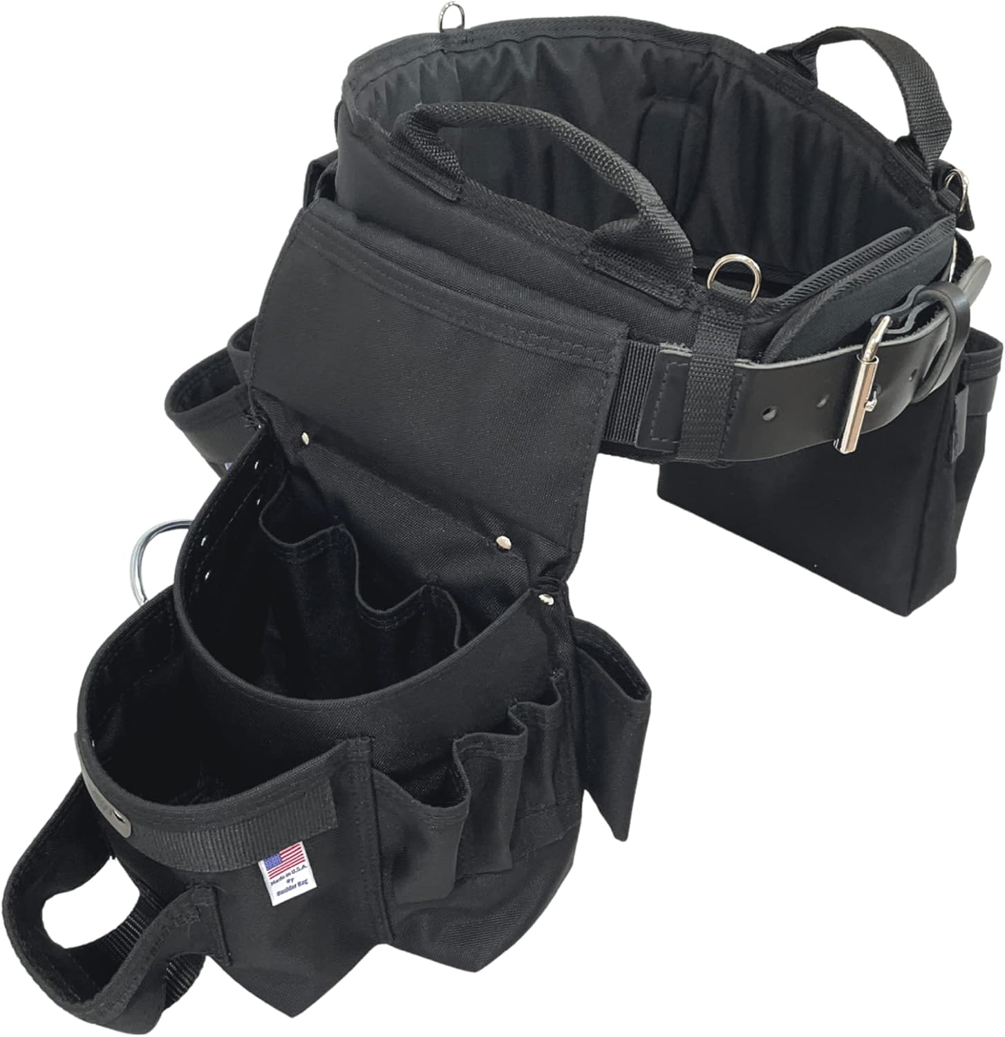 BOULDER BAG Ultimate Pro Framer MAX Triple Combo with Comfort Back Support Tool Belt, Leather Belt Buckle, Heavy Duty, Black (Small 24-27 Inches), Made in USA