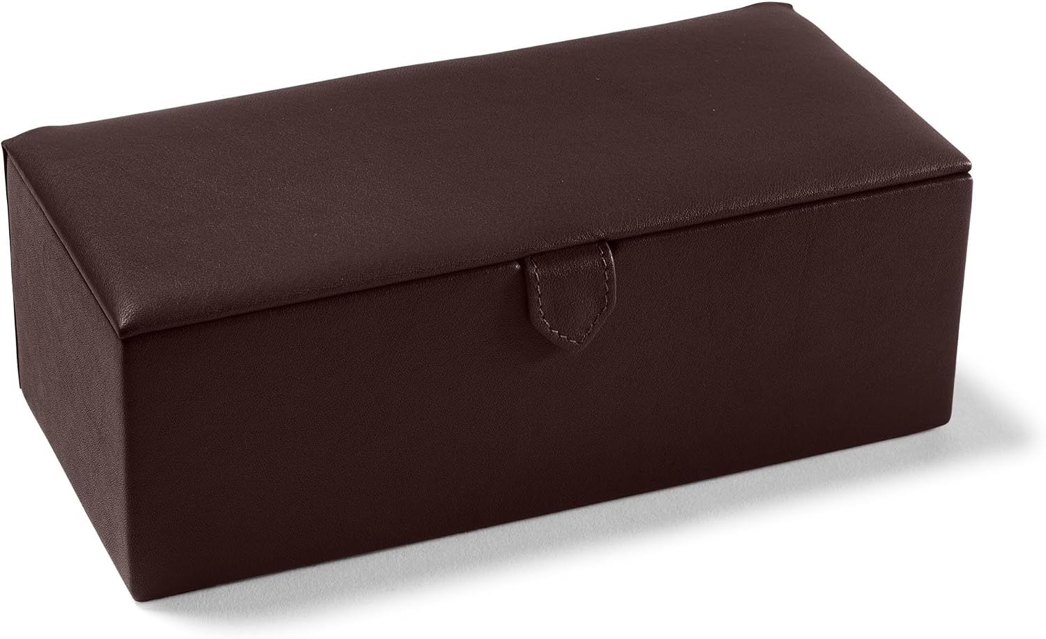 Leatherology Brown Watch & Bracelet Box – Full Grain Leather Jewelry Organizer with 4 Microsuede-Lined Compartments, Removable Cushions & Snap Closure – Storage for Watches and Accessories