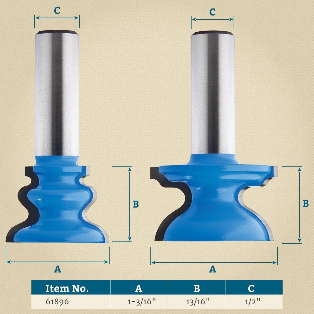 Tambour Router Bit - Durable 1/2 Inch Router Bit Set for Custom Tambour Doors - Easy-Install 1/2 Shank Router Bit Set w/ Instructions - Tambour Door Cabinet Bits for Single & Double Curve Applications