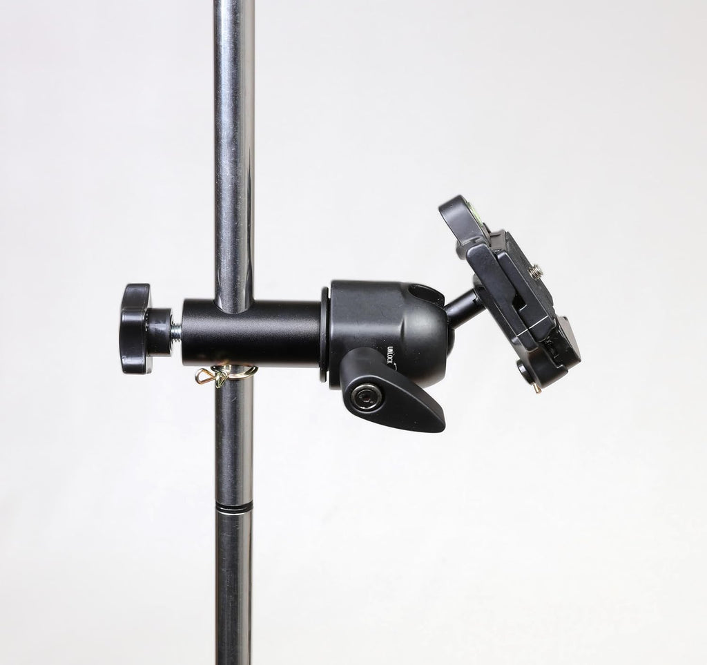 Hammers Height Adjustable Prone Benchtop Standing Bullseye 5/8' Stainless Steel Pole Competition Spotting Scope Stand with Bench Mount Plate Crossbar Swivel Ball Head Tripod Base