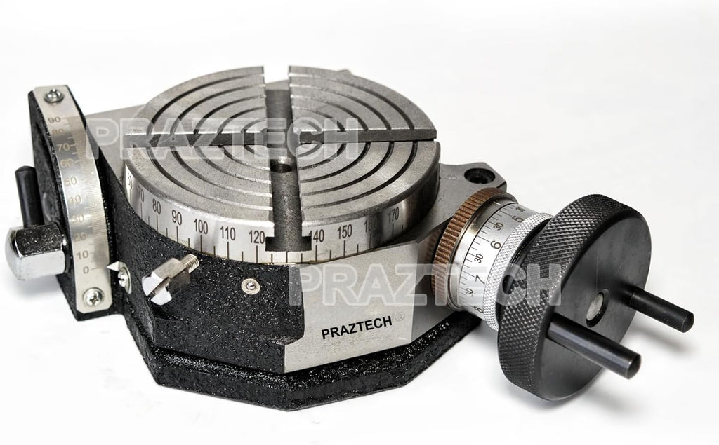 PRAZTECH® 4' (100mm) Precision Tilting Rotary Table for Milling Machines | 4 Slots | Tilts between 0-90 Degrees easy lock | Workshop Milling Accessories Tool DIY | Premium Finish
