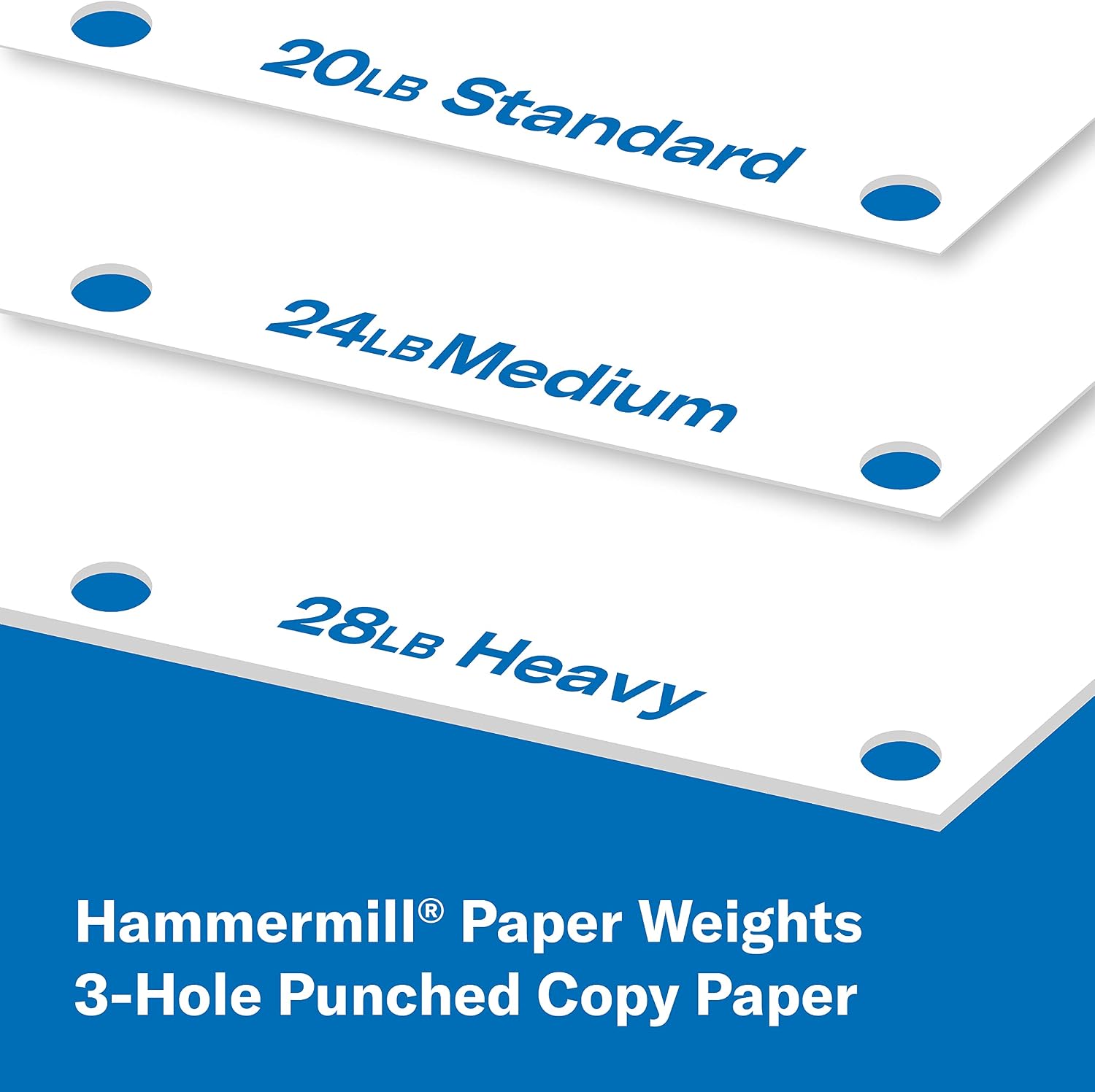 Hammermill Printer Paper, 20 lb Copy Paper, 3 Hole - 1 Pallet, 40 Cases (200,000 Sheets) - 92 Bright, Made in the USA
