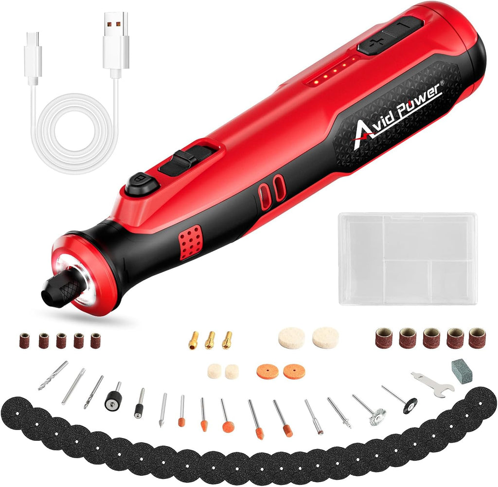 AVID POWER 6.5 Amp 1.25 HP Compact Router Tools Kit Bundle with 8V Cordless Rotary Tool