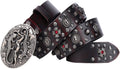 Metal Rivet Belt Men Rivet Punk Belt Cow Genuine Leather Smooth Buckle Male Women Rock Hip Hop Strap Waist 1Pcs